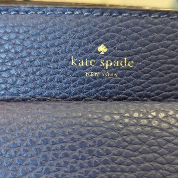 NWOT Kate Spade Chantal Bridge Place handbag blue cow leather - Picture 3 of 14